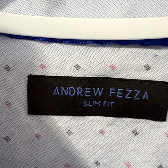 Andrew Fezza Light Blue Patterned Button-Down Shirt - Picture 2 of 6